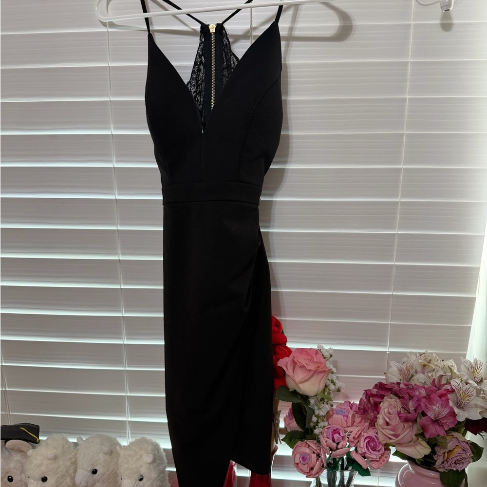 Emerald Sundae Black Dress with Lace Back